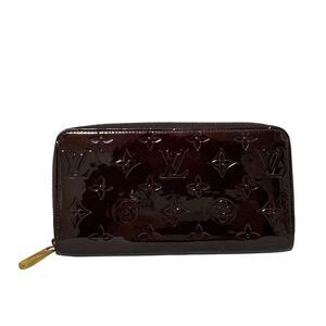Louis Vuitton Long Wallet Monogram Vernis Zippy Wallet M93522 Amarant Leather